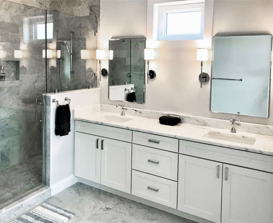 Bathroom custom cabinets by TMD Windows & Doors